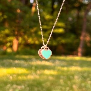Tiffany & Co Mini Double Heart Tag Pendant